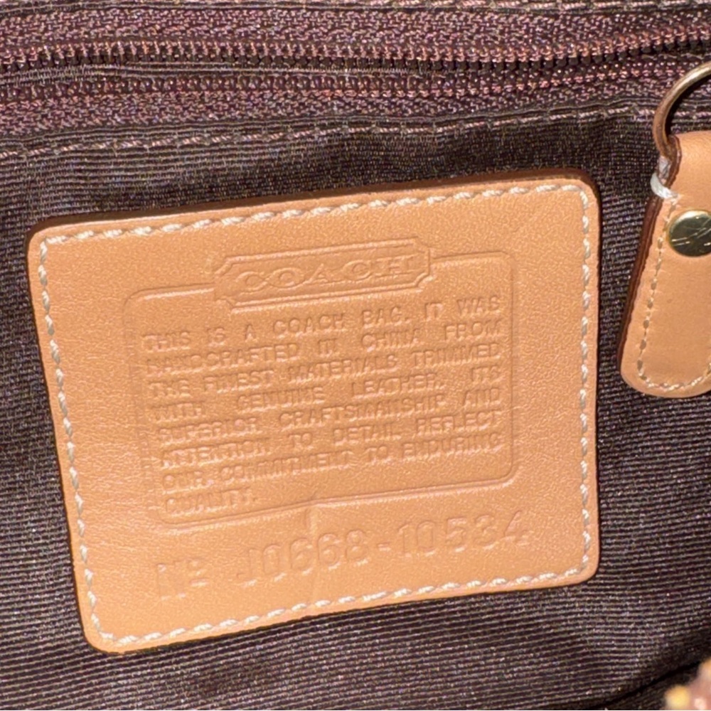 VTG Coach Signature C Hamptons Mini Hobo Shoulder Bag Wallet Y2K Tan Gold 10534 - Picture 2 of 16